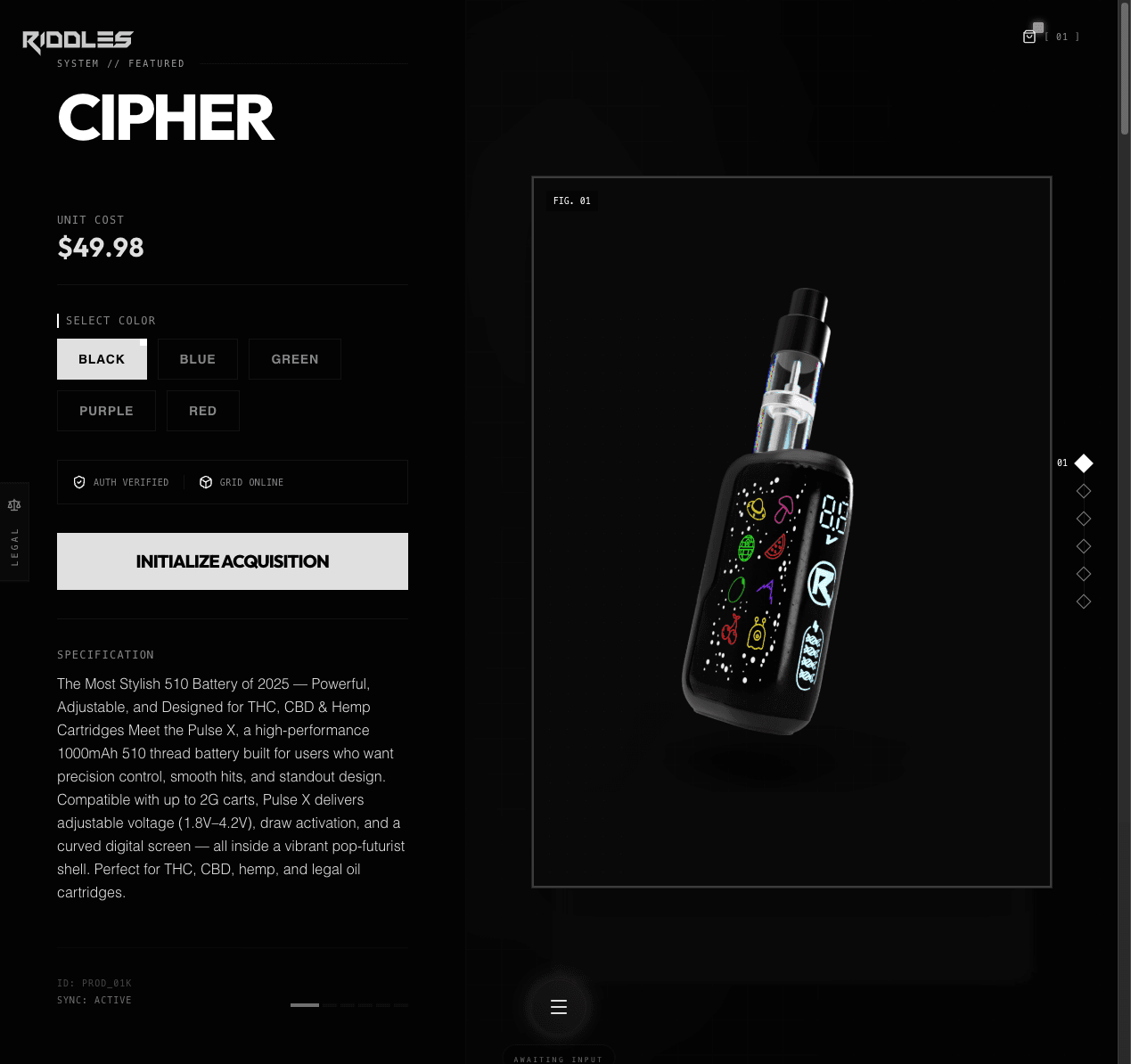Riddles Product Interface